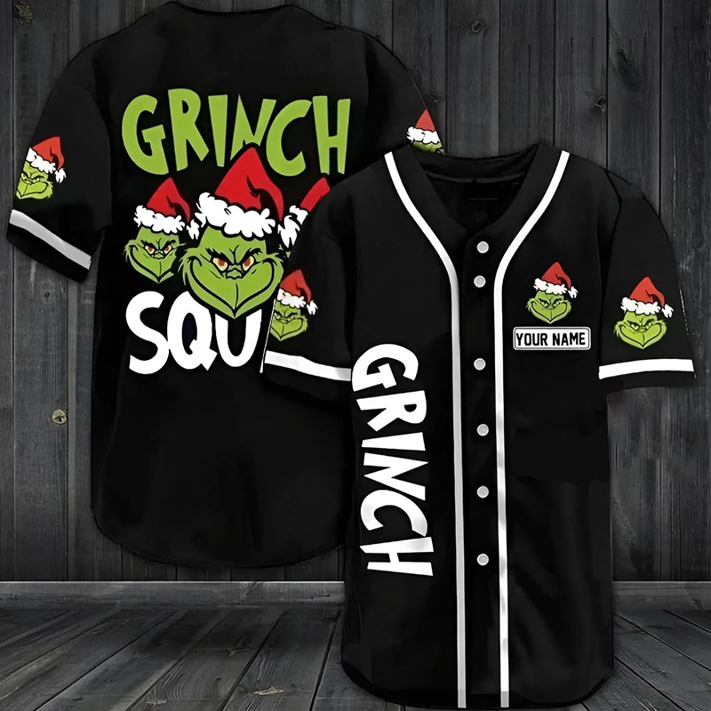 Personalized Name Green Guy Squad Teacher Baseball Jersey