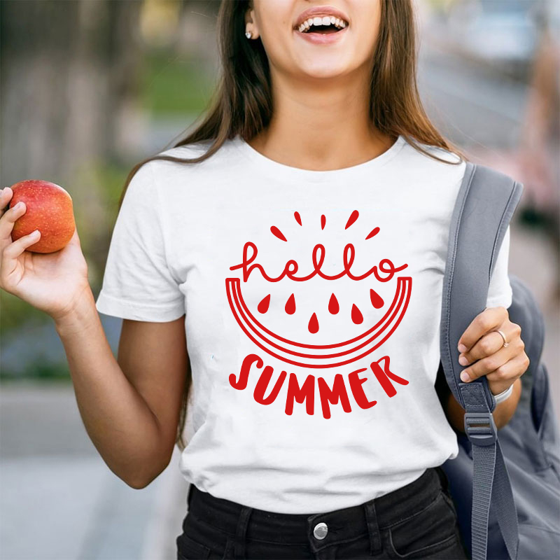 Watermelon Hello Summer Teacher T-Shirt