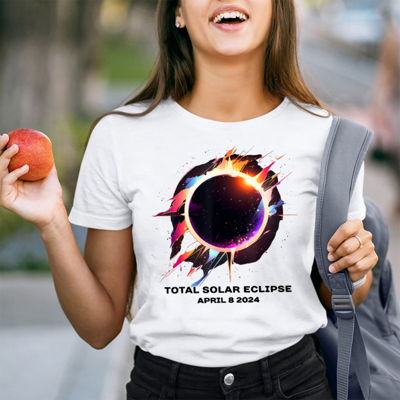 April 8 2024 Total Solar Eclipse Teacher T-Shirt
