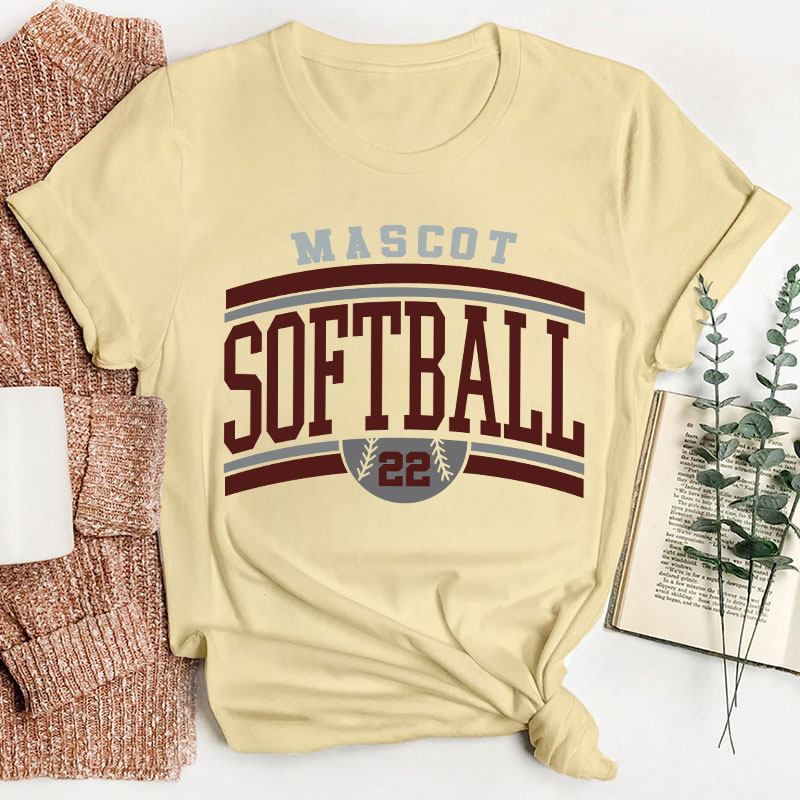 Personalized School Mascot And Sport Colorblock Design Teacher T-Shirt