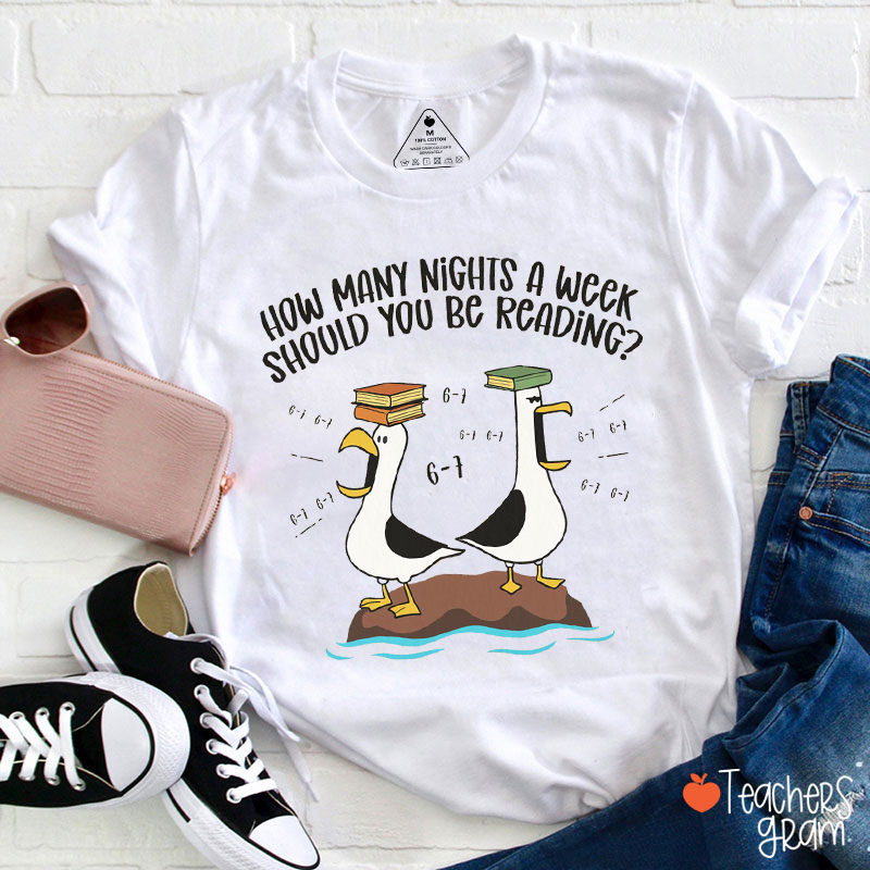 Funny Nemo Seagulls Six Seven Teacher T-Shirt