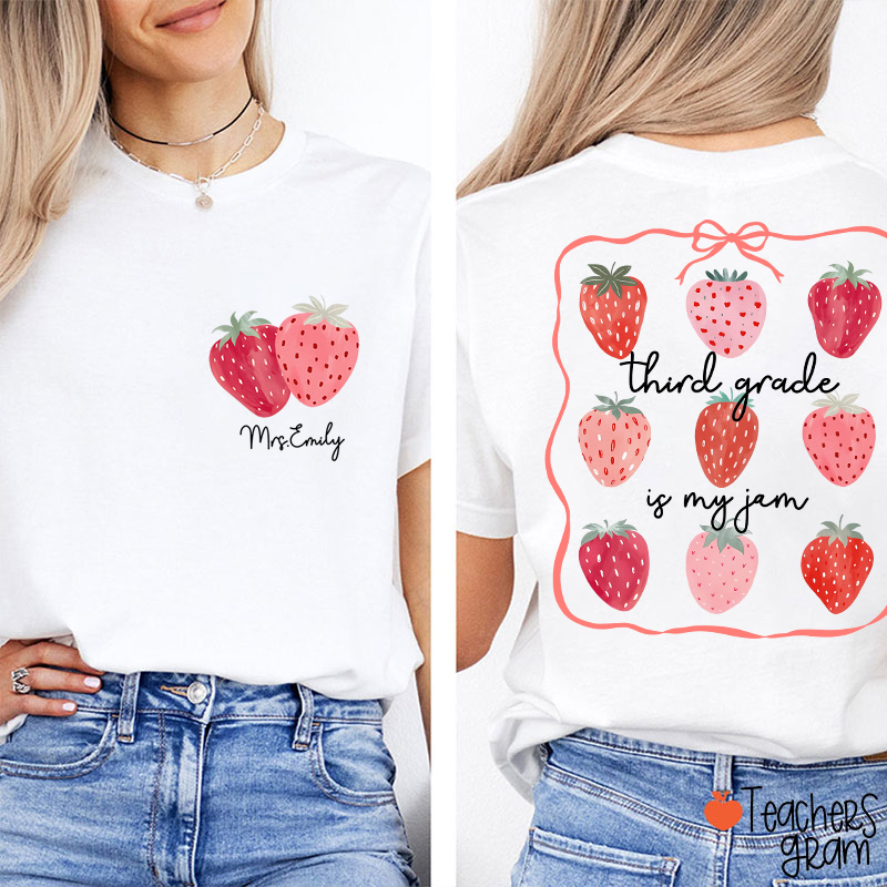 Personalized Name This Is My Jam Teacher Two Sided T-Shirt