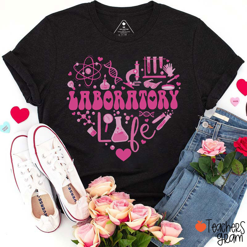 Laboratory Valentines Day Teacher T-Shirt