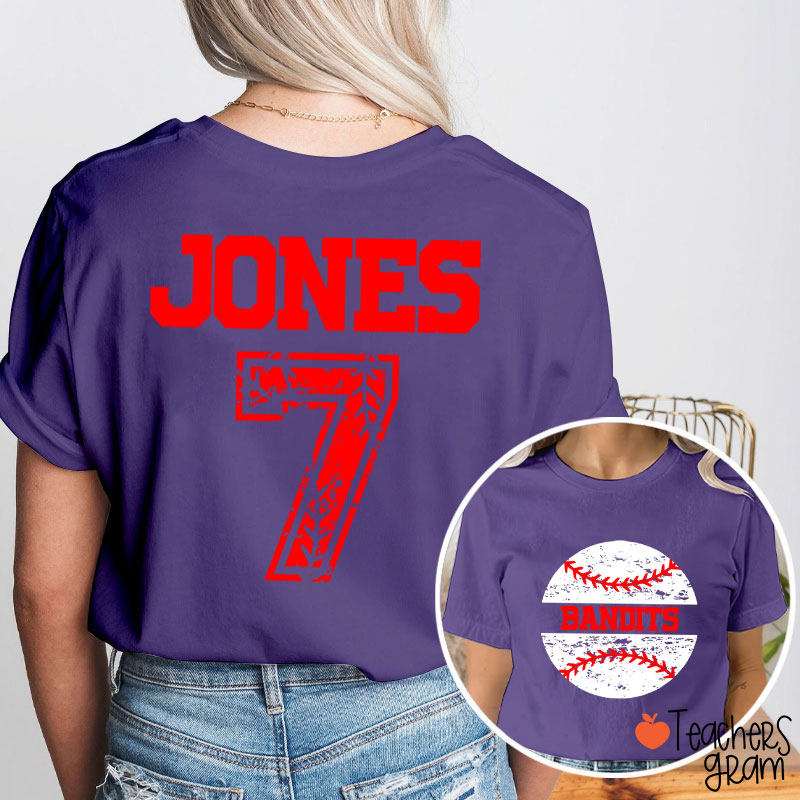 Personalized Baseball With Your Team Teacher Two Sided T-Shirt