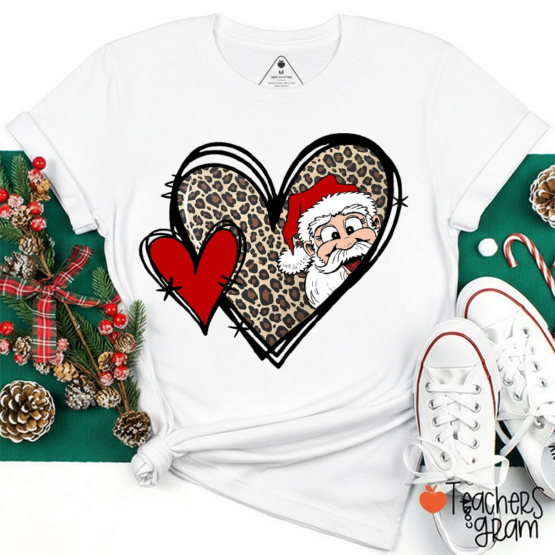 Christmas Love Santa Teacher T-Shirt