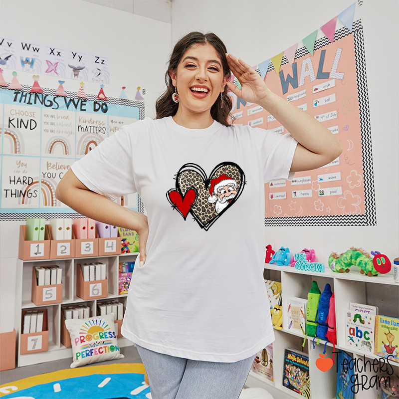Christmas Love Santa Teacher T-Shirt