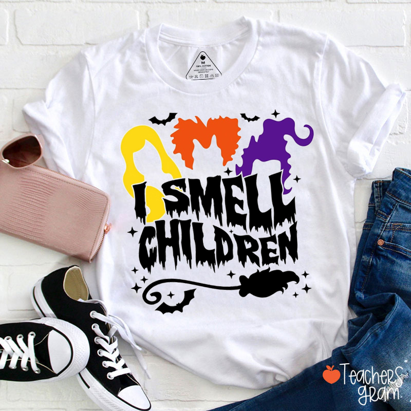 Halloween I Smell Children Funny Halloween Teacher T-Shirt