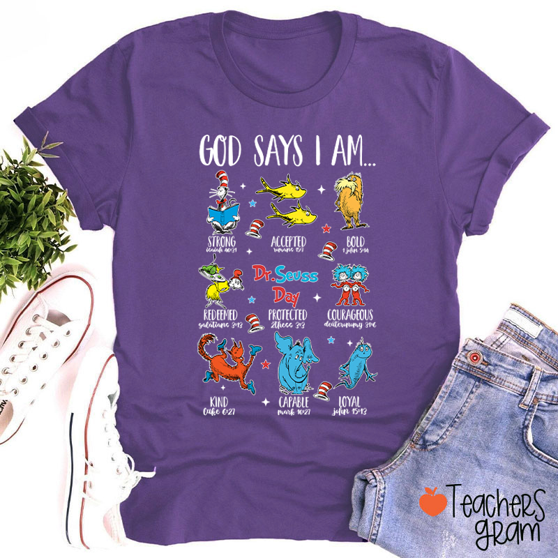 Reading Season God Says I Am Teacher T-Shirt