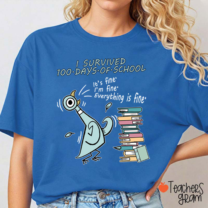 I Survived 100 Days Of School Teacher T-Shirt