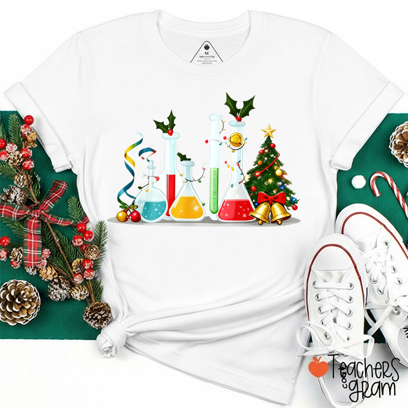 Christmas Beaker Science Teacher T-Shirt