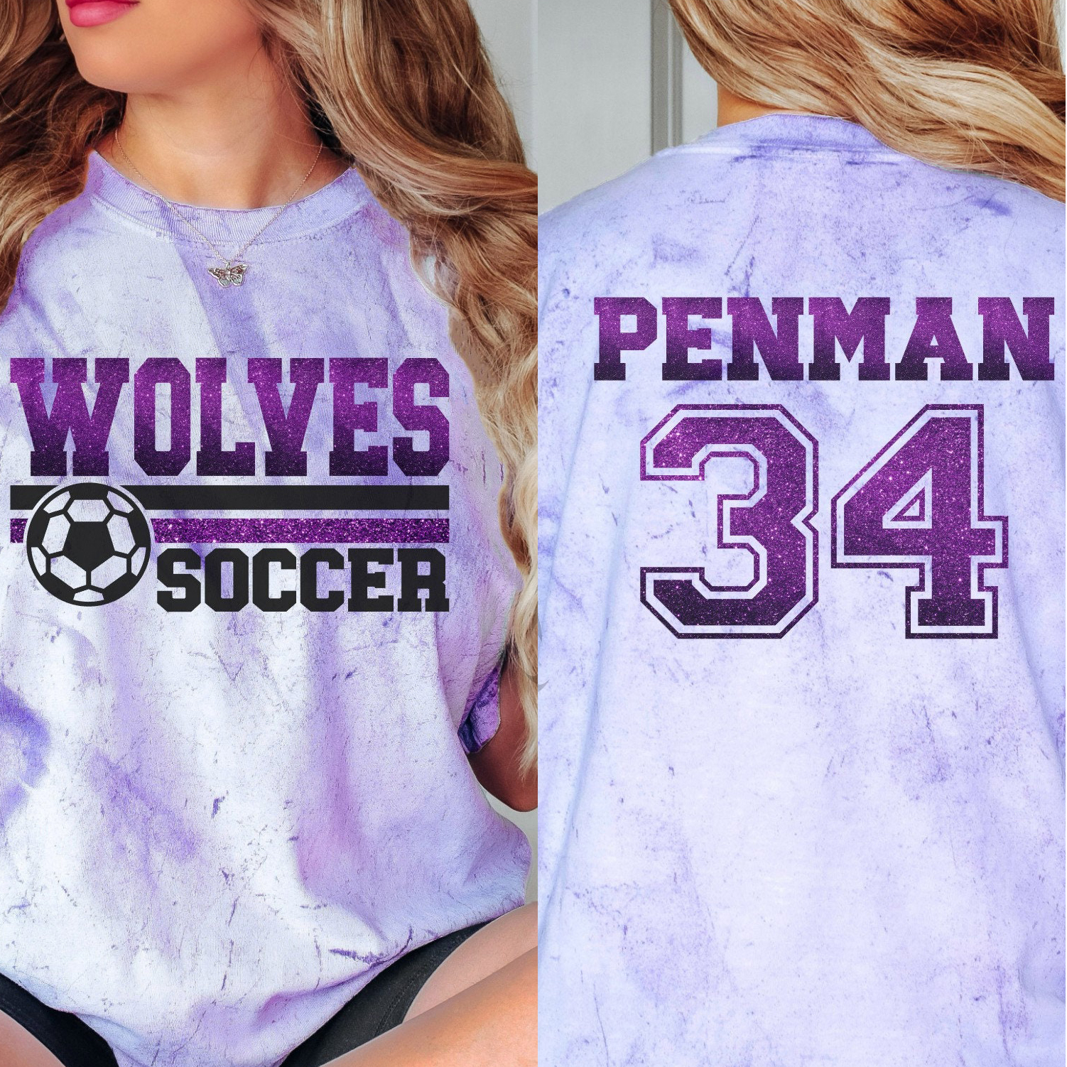 Personalized Mascot Sport Name And Number Teacher Printed T-Shirt