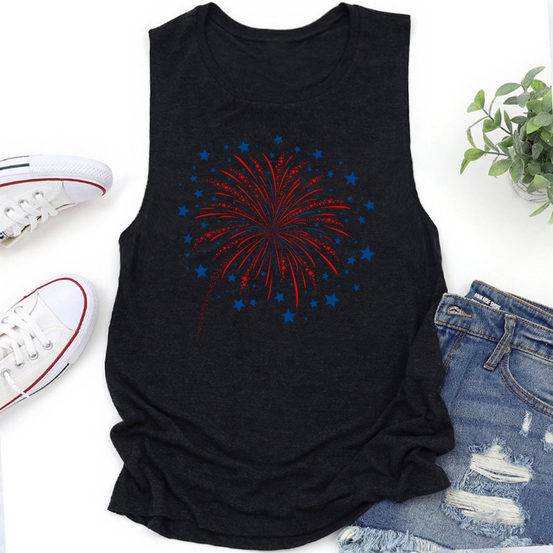 4th Of July Firework Teacher Tank Top
