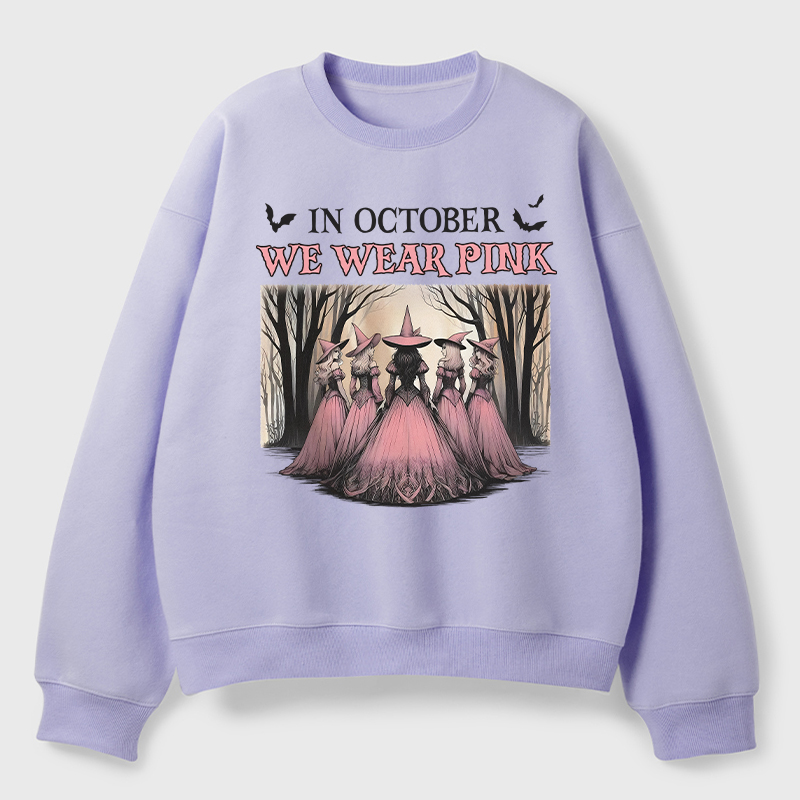 October Pink Witches Teacher Fleece Sweatshirt