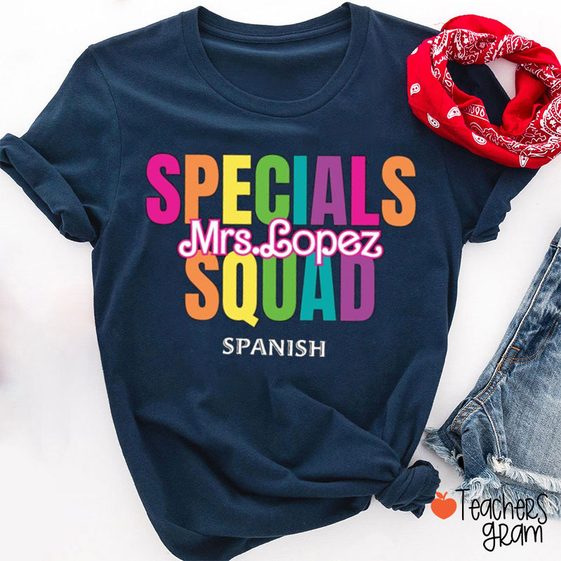 Personalized Colorful Specials Squad Teacher T-Shirt