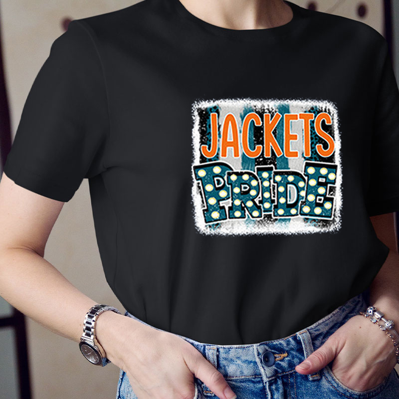 Personalized School Mascot Pride Colorblock Stripes Design Teacher T-Shirt