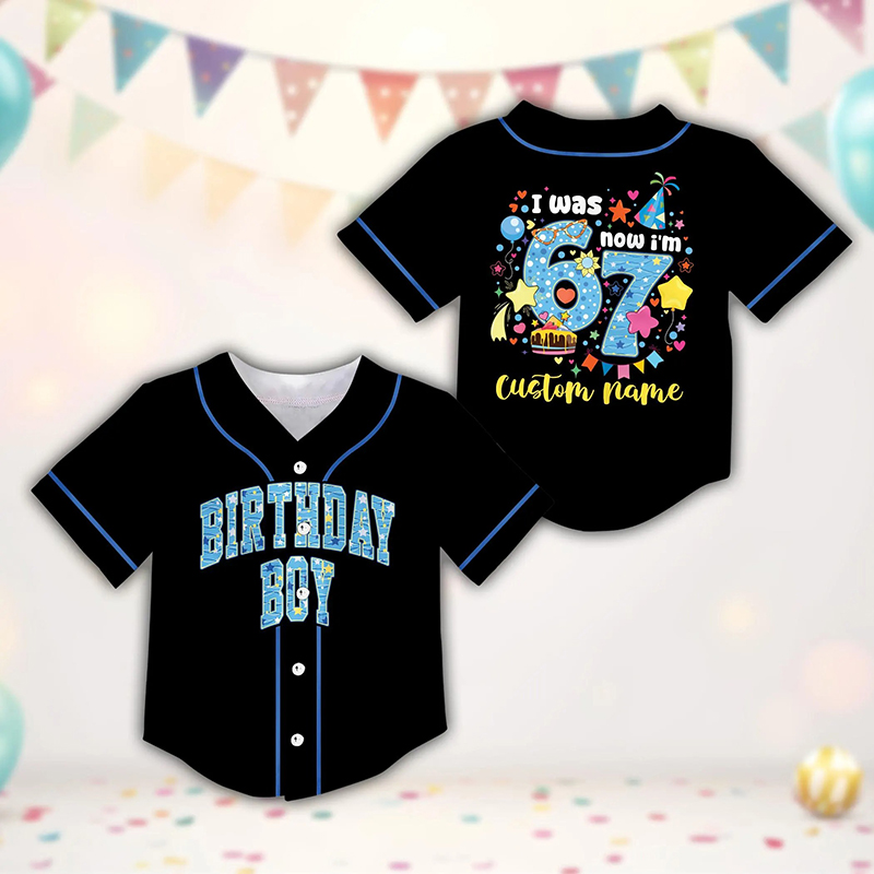 Personalized Meme 67 Six Seven Birthday Class Baseball Jersey