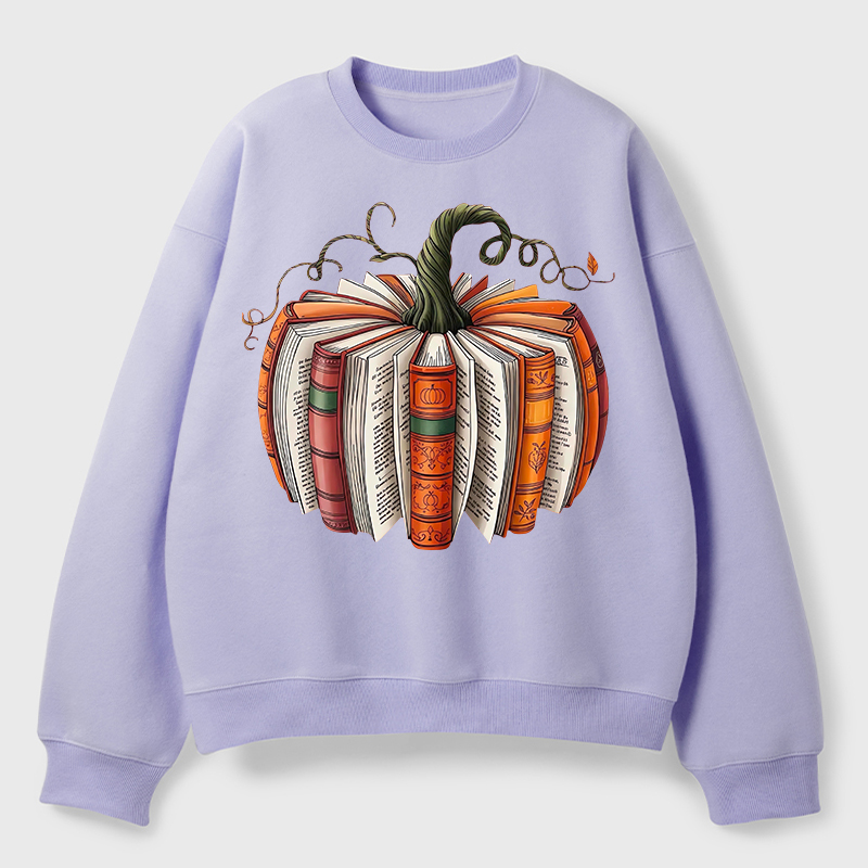 Pumpkin Book Teacher Fleece Sweatshirt