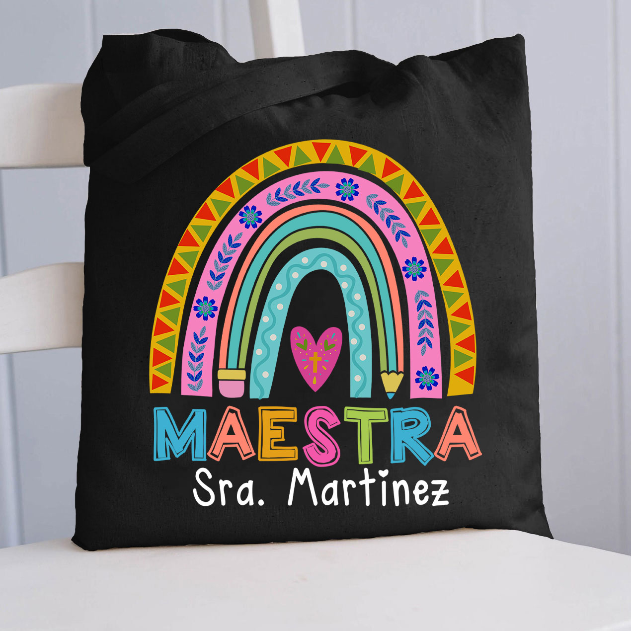 Personalized Maestra Spanish Teacher Tote Bag