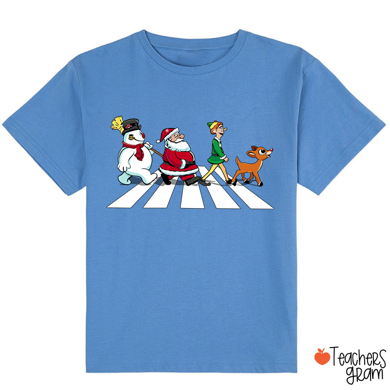 Santa Claus And His Friends Crossing The Road Class T-Shirt
