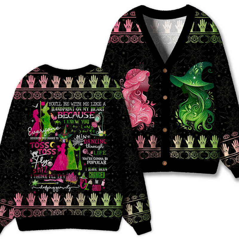 Vintage Wicked Movie Teacher Ugly Cardigan Sweaters