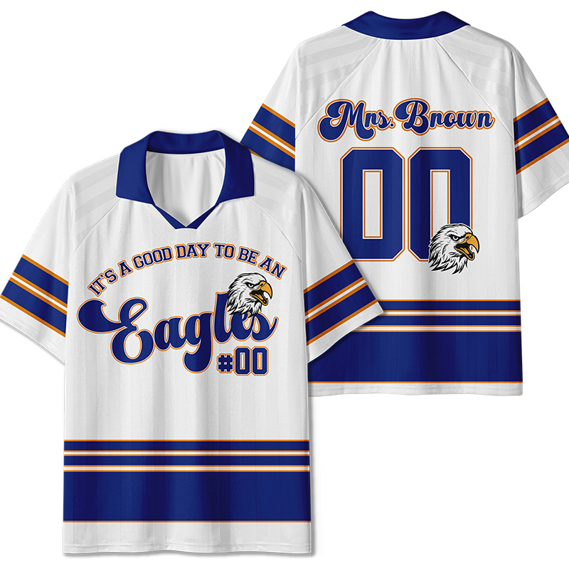 Personalized Mascot And Number It's A Good Day Teacher Collar Jersey