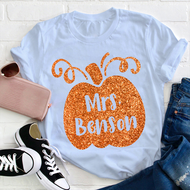 Personalized Halloween Pumpkins Teacher T-Shirt