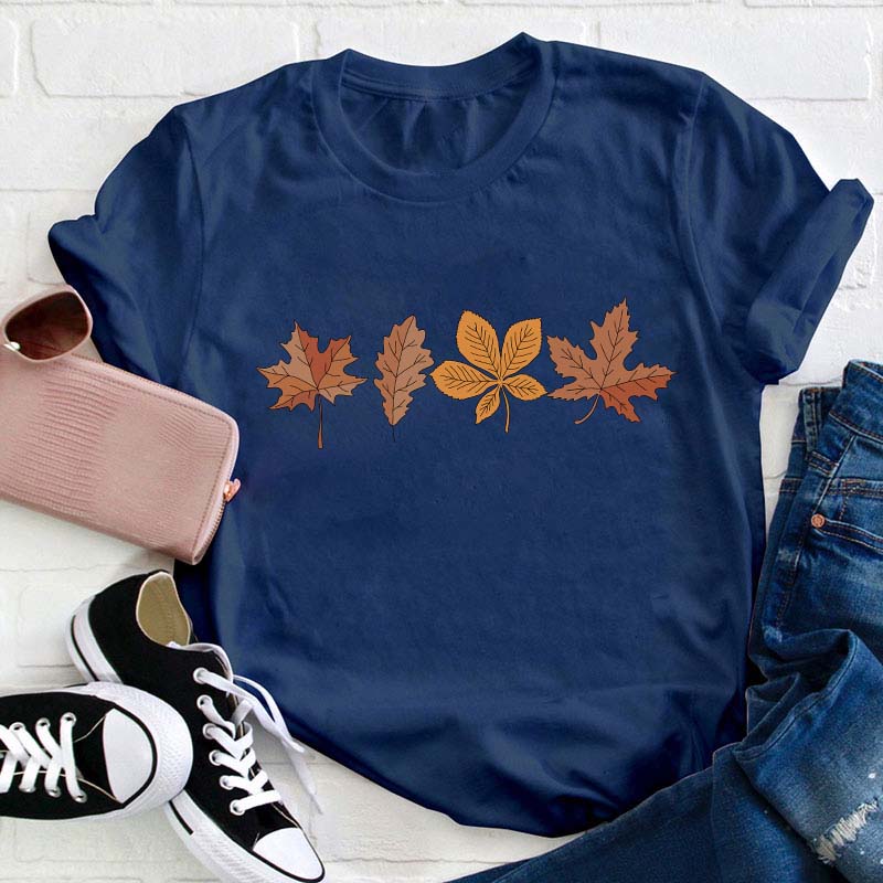 Autumn Leaves Autumn Colors Teacher T-Shirt