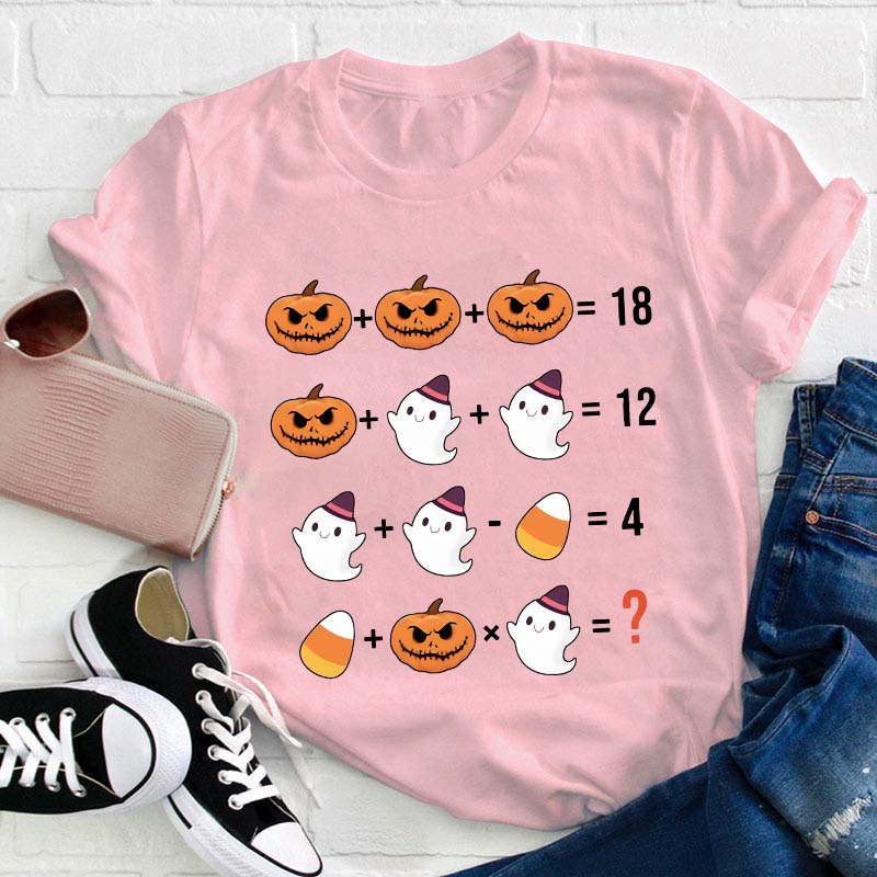 Pumpkin Ghost Candy Corn Mathematics T-Shirt