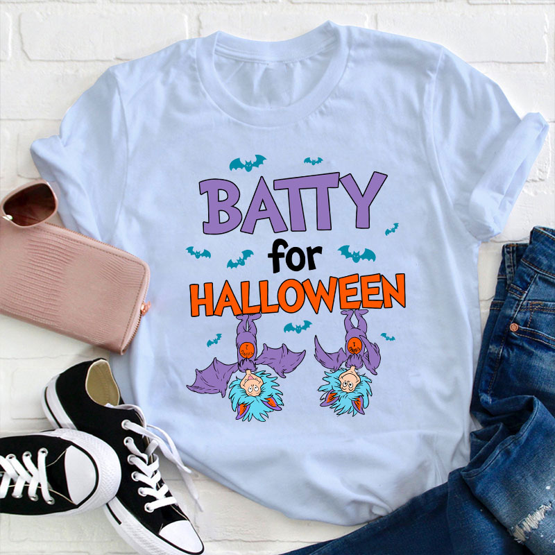 Batty For Halloween Teacher T-Shirt