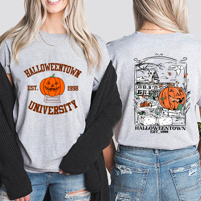 Halloween Town University Teacher Two Sided T-Shirt