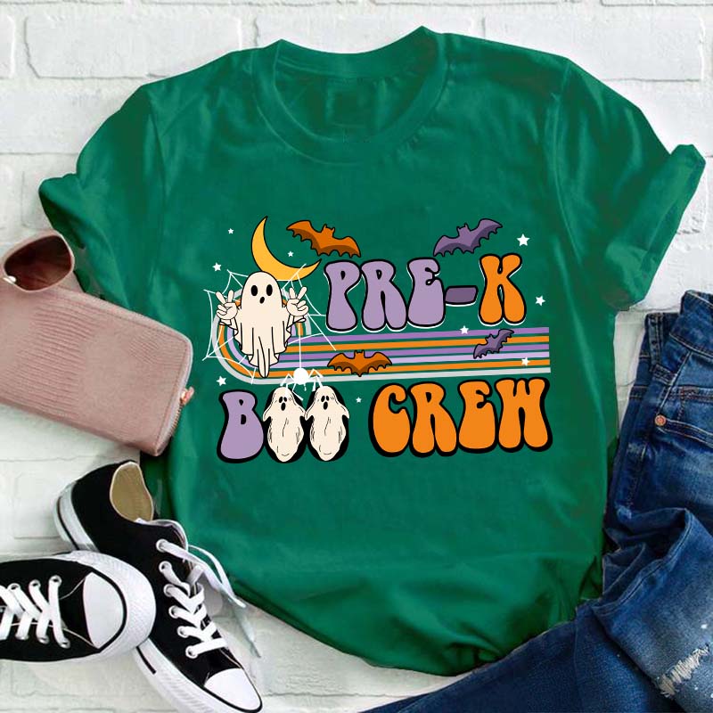 Personalized Grade Boo Crew Teacher T-Shirt