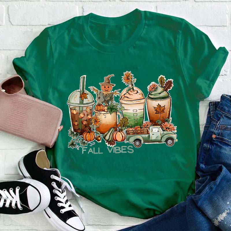 Fall Vibes Teacher T-Shirt