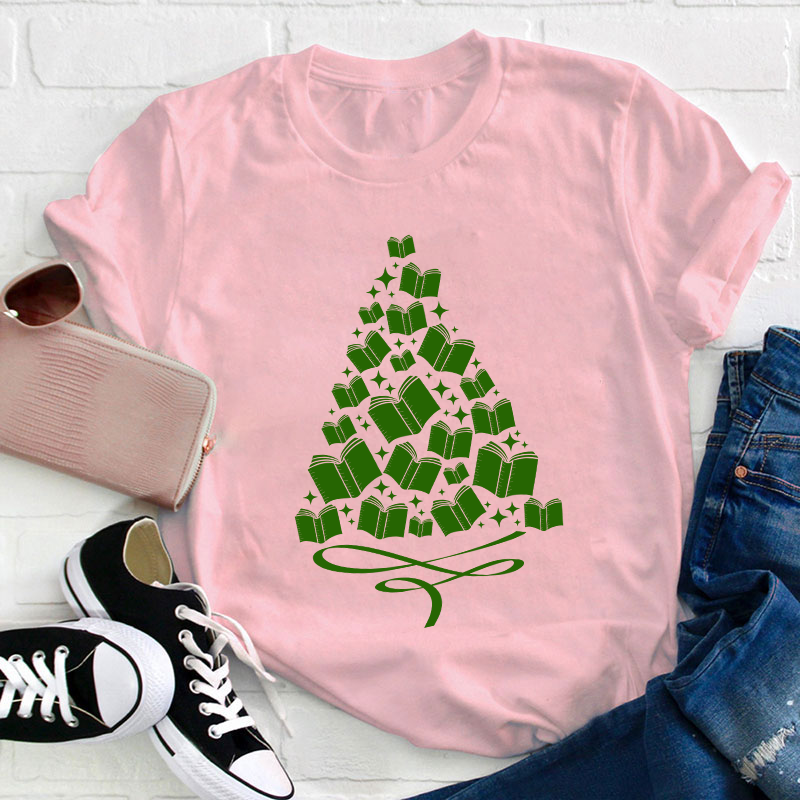 A Christmas Tree Of Books Teacher T-Shirt