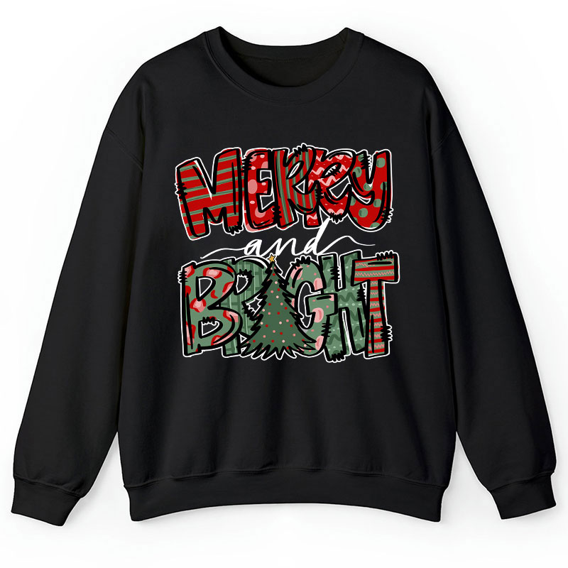 Merry And Bright Christmas Teacher Sweatshirt