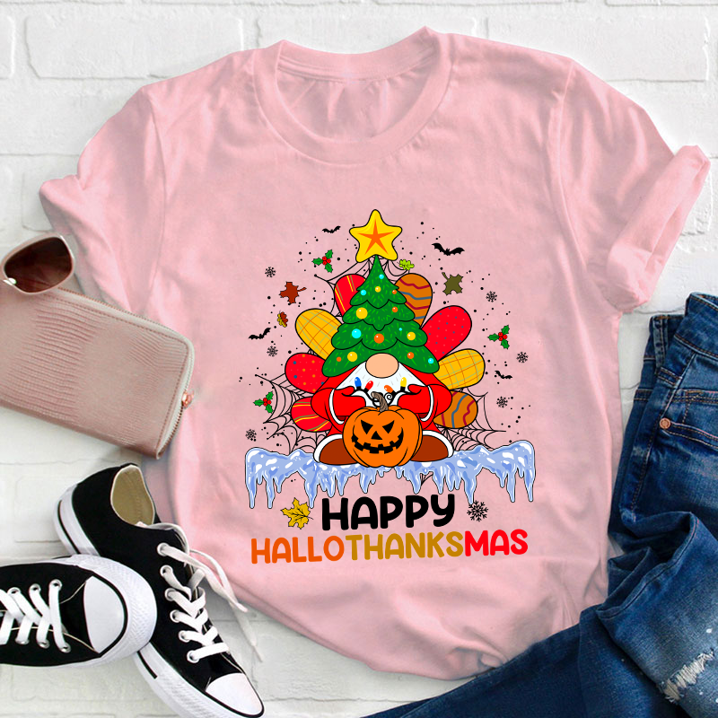Happy Hallothanksmas Teacher T-Shirt