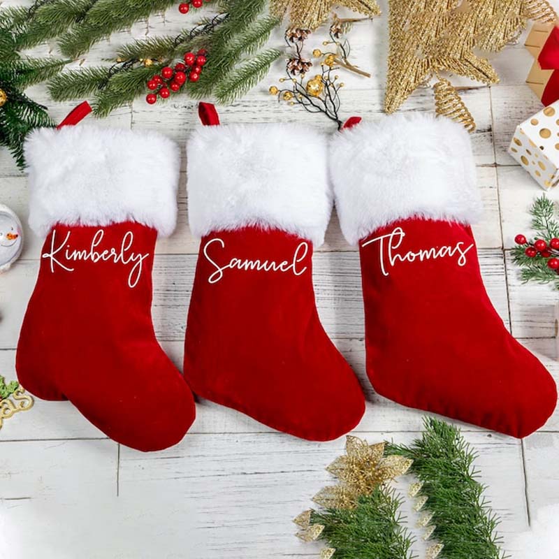 Personalized Red Velvet Christmas Stocking