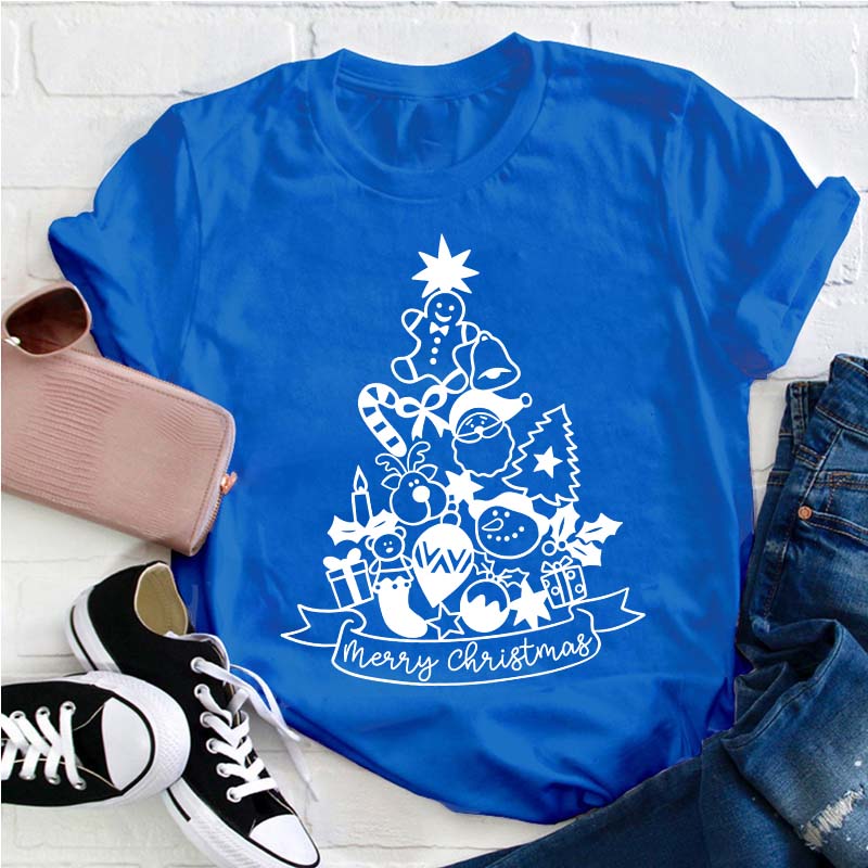 Cute Christmas Tree Teacher T-Shirt