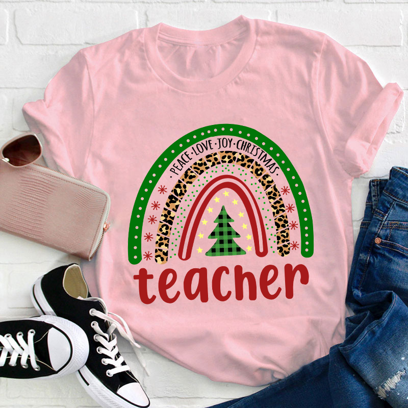 Peace Love Joy Christmas Teacher T-Shirt