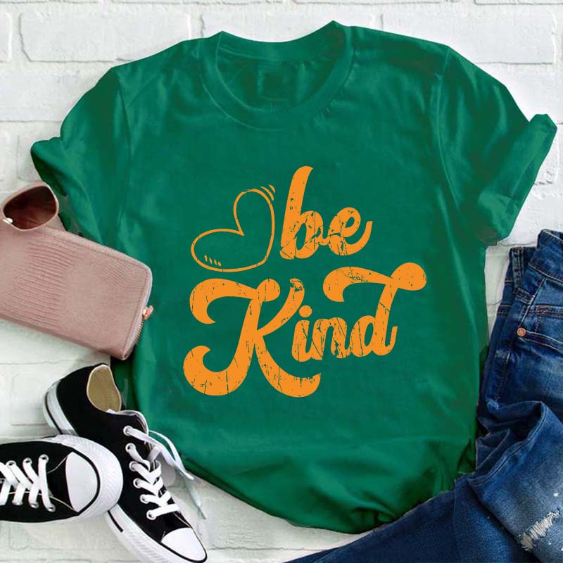 Orange Be Kind Teacher T-Shirt