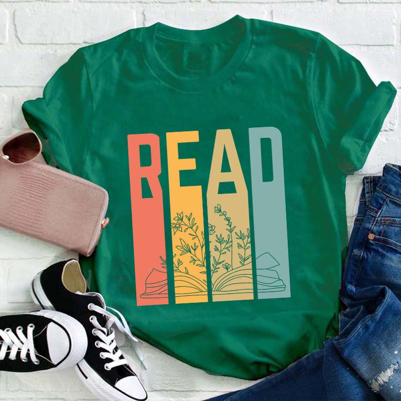 Retro Read Teacher T-Shirt