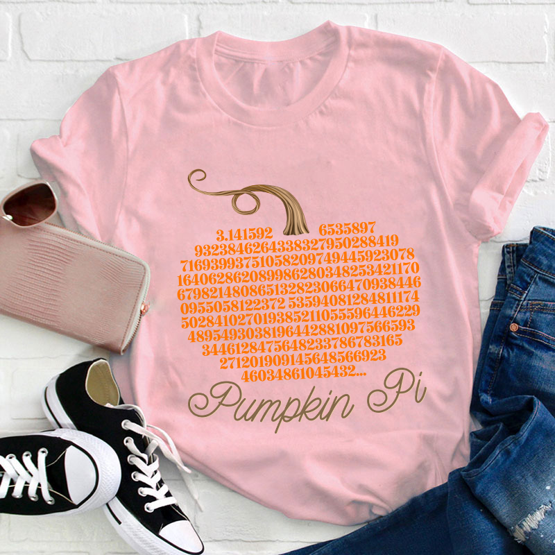 Pumpkin Pi Funny Fall Math Teacher T-Shirt