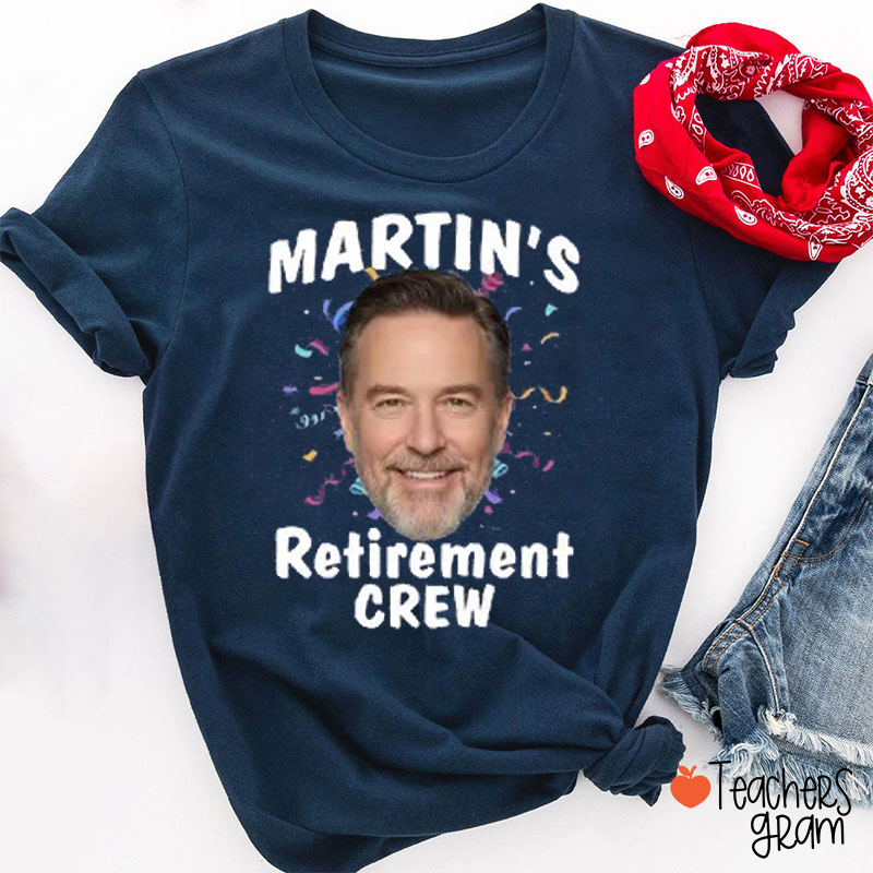 Personalized Photo Retirement Crew Teacher T-Shirt