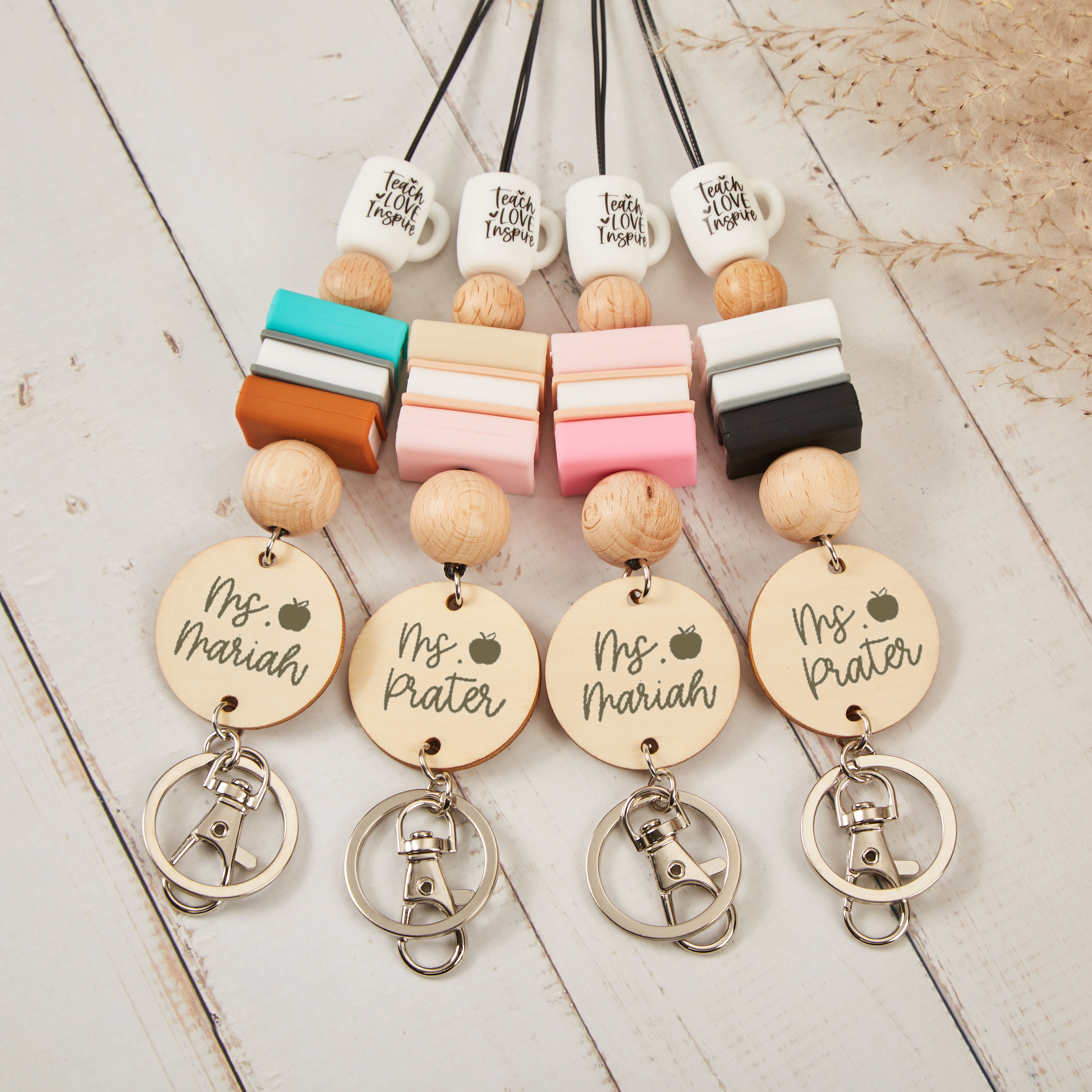 Teach Love Inspire Cup Book Teacher Lanyard