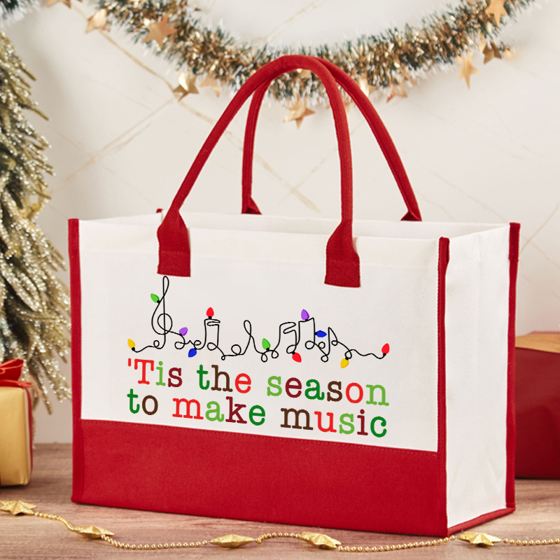 Tis The Season To Make Music Teacher Cotton Tote Bag