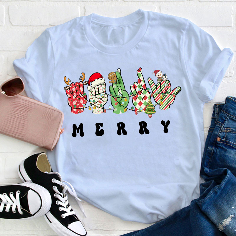 Merry Gesture Teacher T-Shirt
