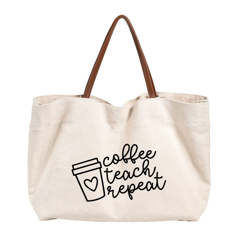 Coffee Teach Repeat Teacher Shoulder Bag