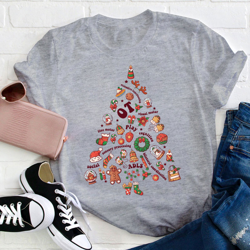 OT Christmas Tree Teacher T-Shirt
