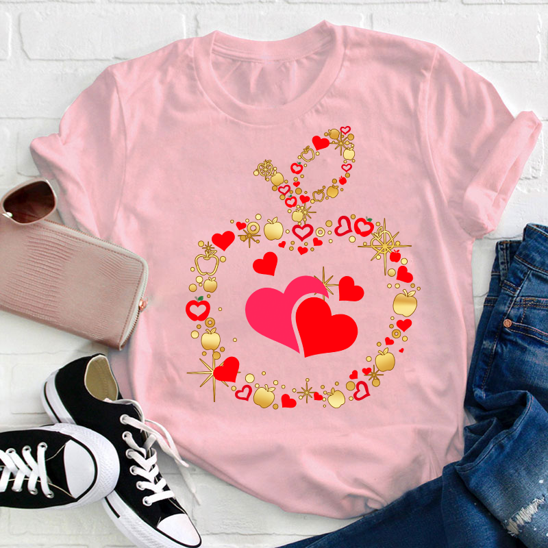 Apple Heart Teacher T-Shirt