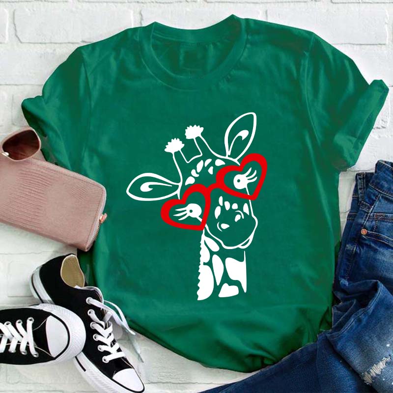 Cute Giraffe Teacher T-Shirt