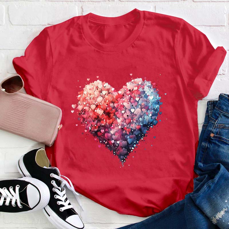 Bubble Heart Teacher T-Shirt